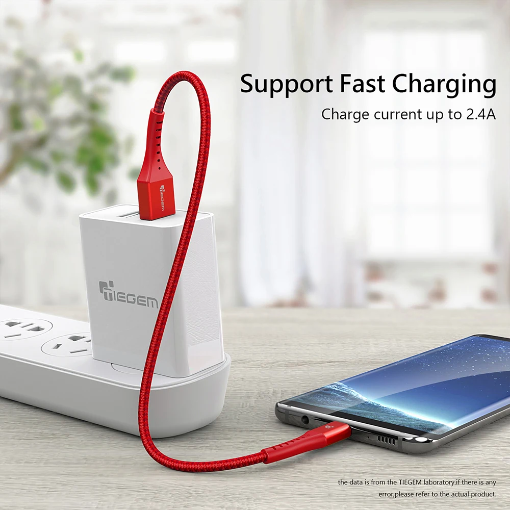 Кабель USB Type C TIEGEM для Samsung S9 S8 быстрая зарядка кабель Xiaomi mi9 Redmi note 7|Кабели