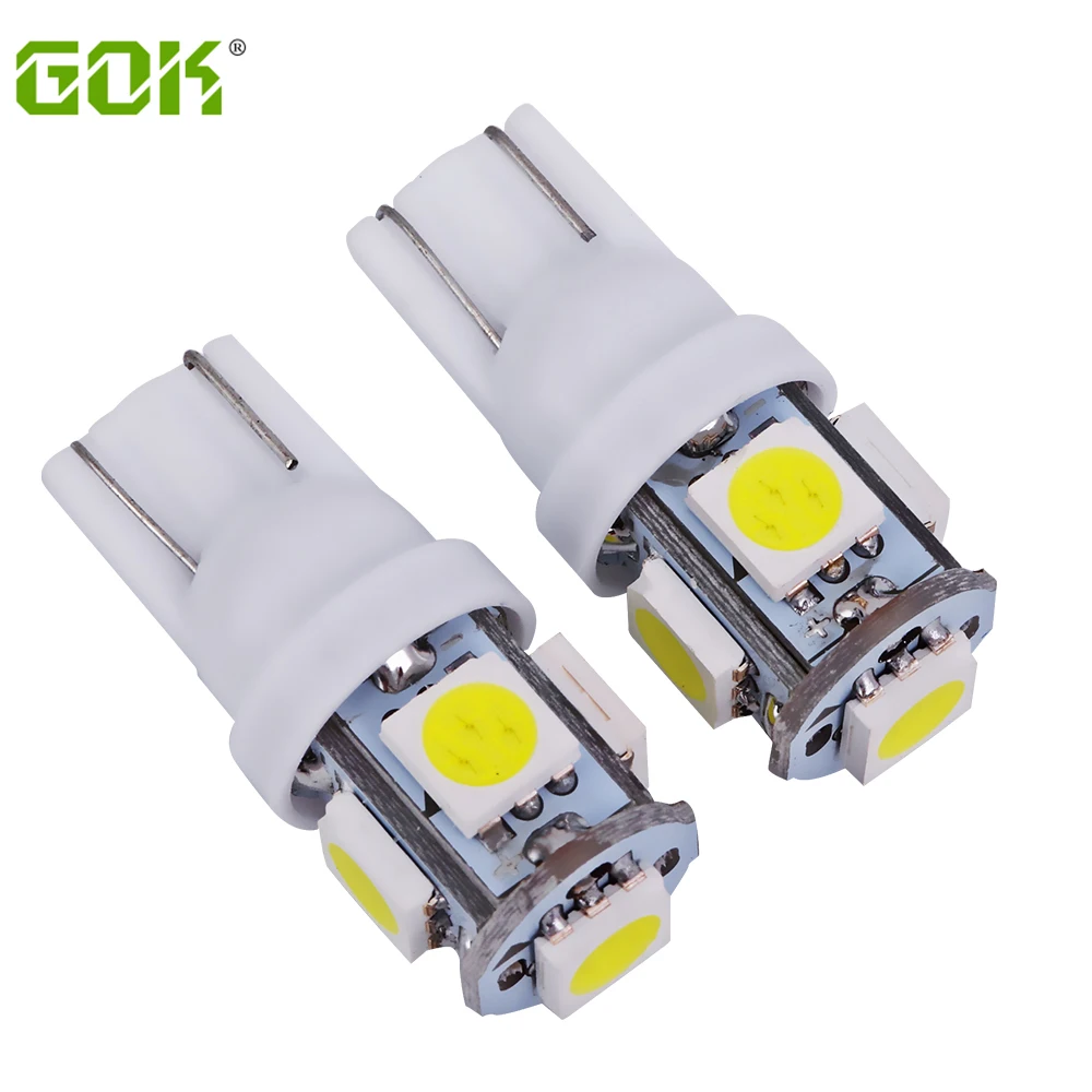 Оптовая продажа 100 шт./лот Белый t10 5led W5W T10 5smd 5050 супер яркий авто led освещение
