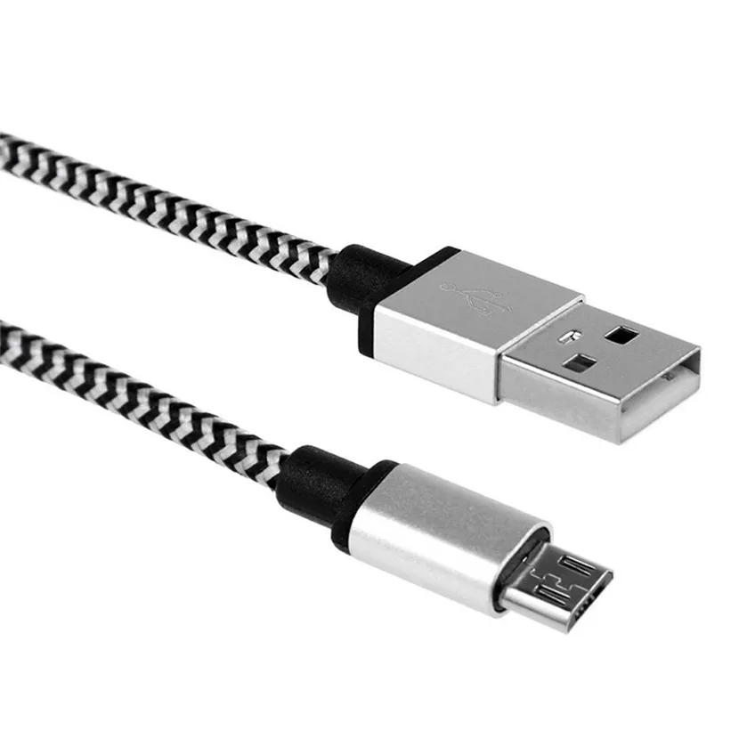 Лучшая цена V8 2A Плетеный алюминиевый кабель Micro USB для передачи данных и