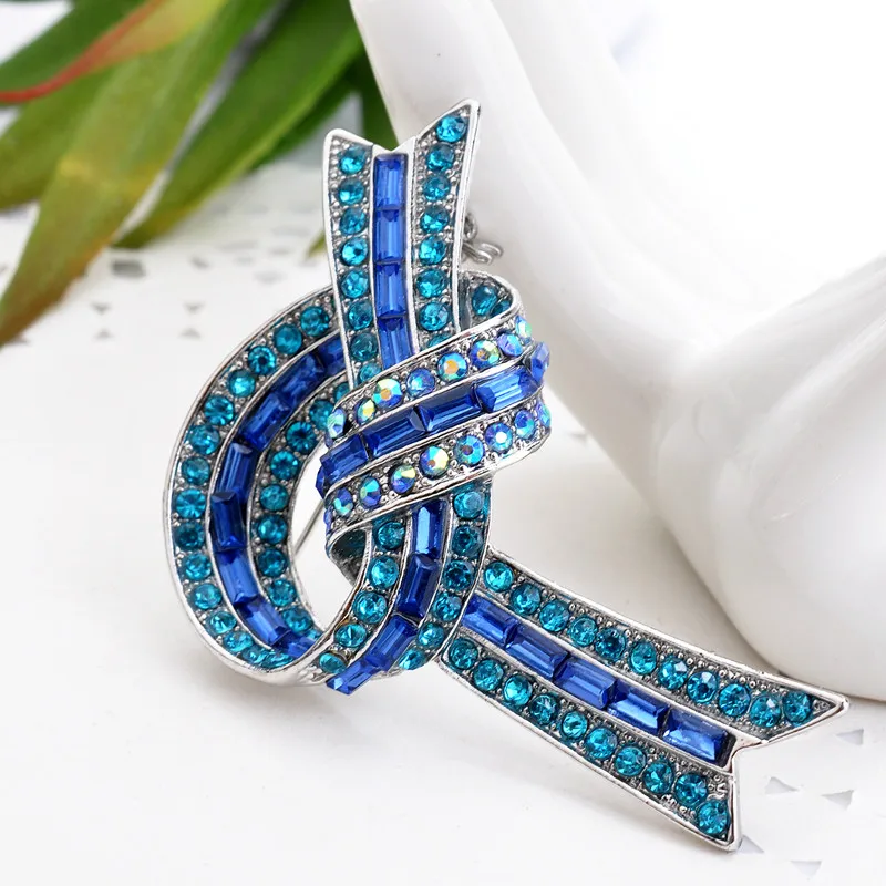 Булавка бант из хрустального стекла и цинкового сплава для женщин модные