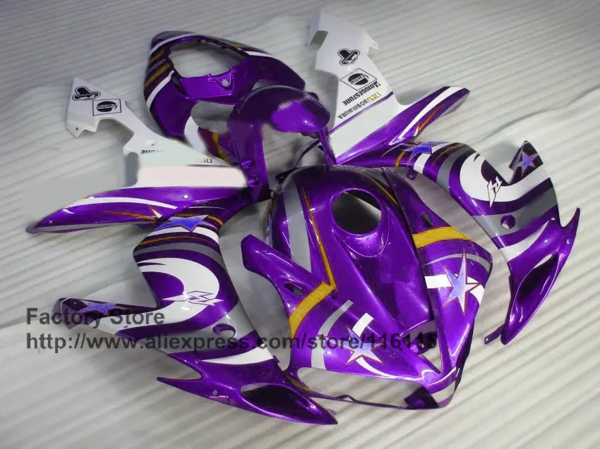 MOTOMARTS Лидер продаж MOTUL Обтекатели Запчасти для YAMAHA YZFR1 2004 2005 2006 фиолетовый