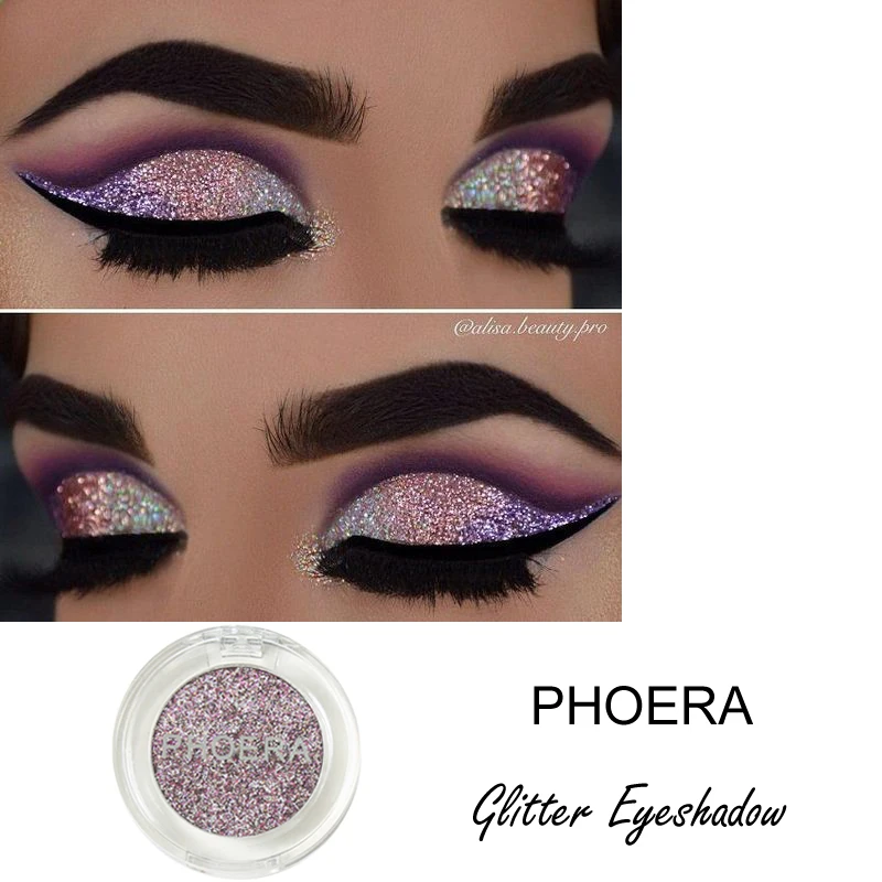 PHOERA Shimmer Glitter Eyeshadow Pigmented |
