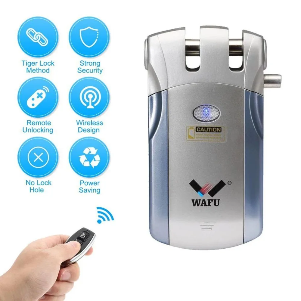 Беспроводной невидимый замок WAFU 019 БЕСКЛЮЧЕВОЙ электронный для защиты от