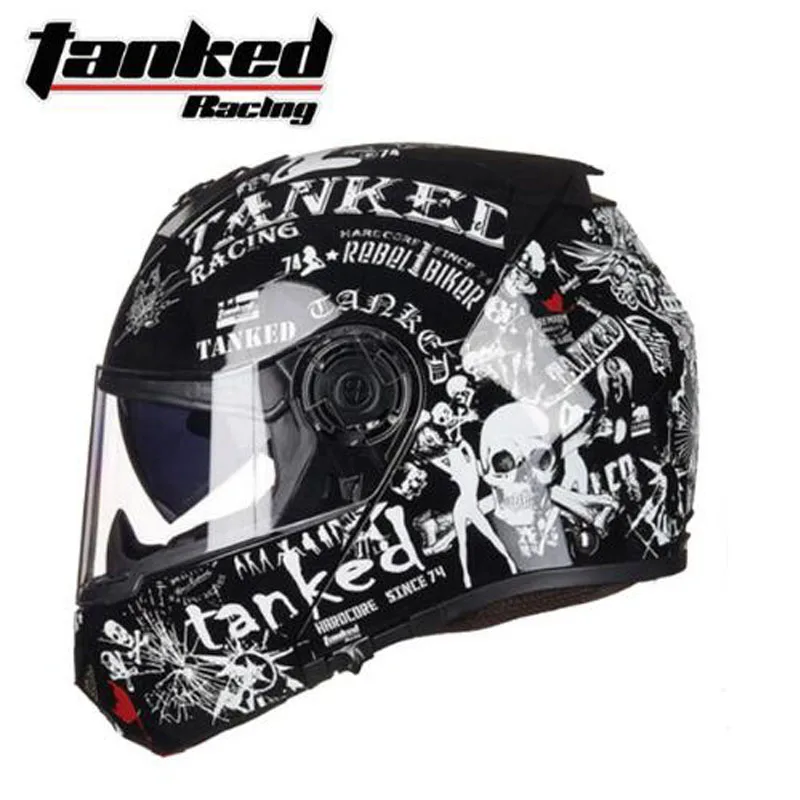 Tanked Racing ECE одобренный Filp Up мотоциклетный шлем T270 с двойными линзами Открытый мотоциклетный шлем Мото шлем - Цвет: 10