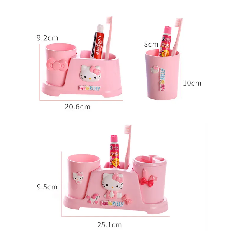 Милый рисунок Hello Kitty Зубная щётка держатель PP Материал защита для рта чашка