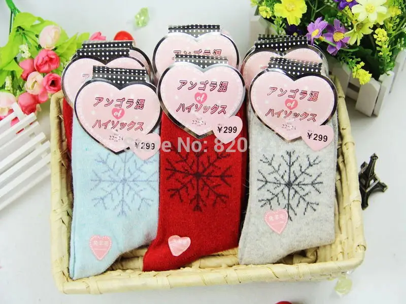 Fcare 10 шт = 5 пар calcetines женские носки из толстой шерсти ангоры женские зимние шерстяные носки из ангоры