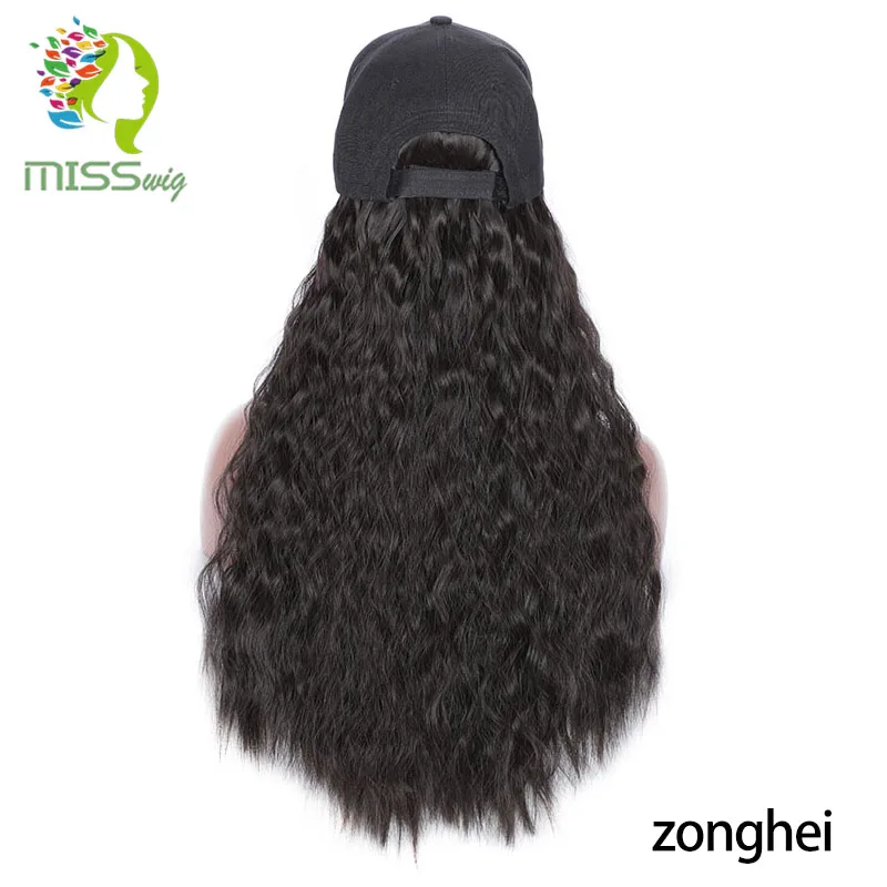 T1B/613 Miss wig кудрявый Кудрявый Длинный 22 дюймов натуральный черный колпачок волосы для наращивания шляпа шиньон синтетический термостойкий волос кусок - Цвет: T1B/613