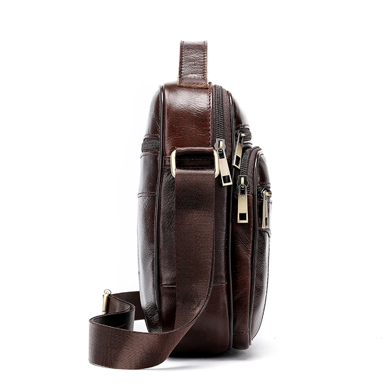 Portable Shoulder Messenger Women Men Bag Crossbody Genuine Leather Briefcase Office Business Work For Small Handbag Male Female