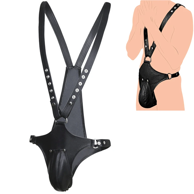 2019 новая искусственная кожа BDSM сексуальные штаны трусики танга с поясом