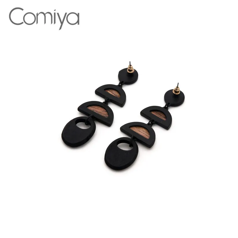 Модные серьги Comiya корейские акриловые деревянные мозаичные подвески аксессуары