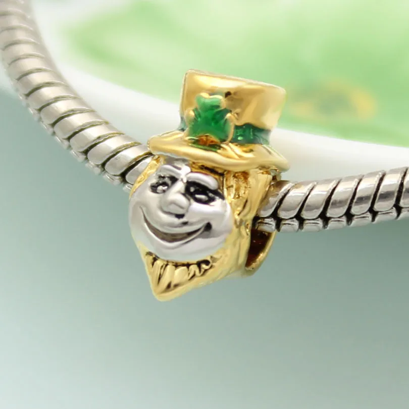 

Green enamel magician charm beads handmade DIY jewelry making accessories amulet Fit Pandora Bracelet Necklace