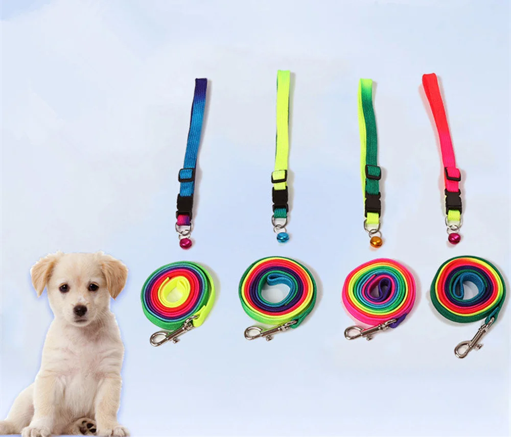 60 шт./лот регулируемый цветной поводок для домашних животных маленький щенок
