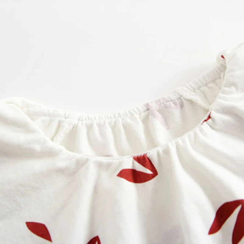 Весенняя хлопковая рубашка с длинными рукавами для маленьких девочек принт