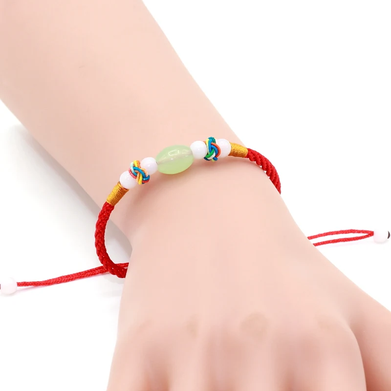 2017 удача красная веревка плетеная макраме хороший браслет с пожеланиями бусы