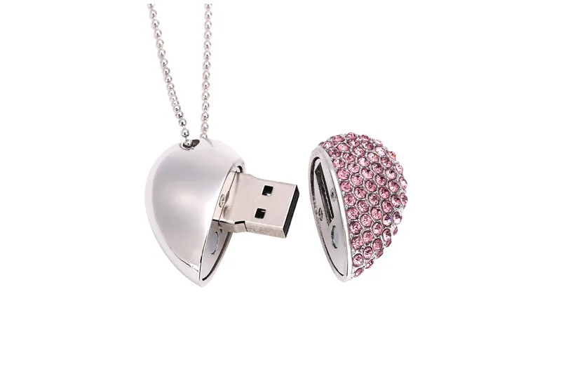 Модные украшения, с кристаллами сердце USB флэш-накопитель memory stick 4 ГБ 8 ГБ 16 ГБ 32 ГБ подарки для девушек lover реальная емкость