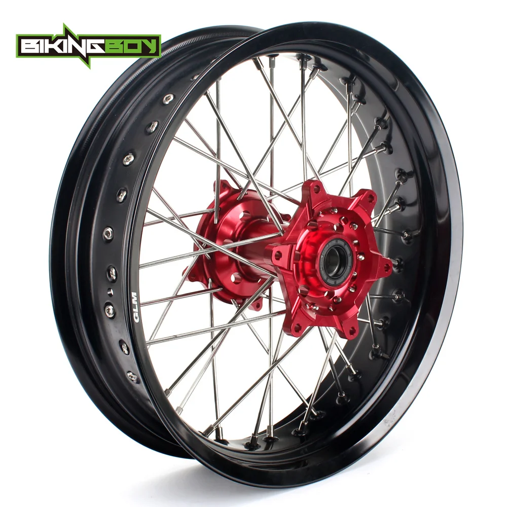 BIKINGBOY 17 &quotSupermoto полный комплект переднее заднее колесо обод ступица для HONDA CR 125 250