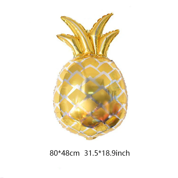 Pineapple 1pc Aloha тематическая вечеринка на день рождения украшения шар Фламинго Фрукты Ананас авокадо кактус Гавайи Лето алюминиевая фольга гелий - Цвет: Pineapple 1pc