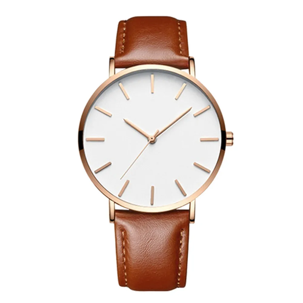 Розовый Reloj Мужские часы Роскошные брендовые ультра тонкие мужские женские часы модные кожаные повседневные кварцевые часы relogio masculino - Цвет: Розовый
