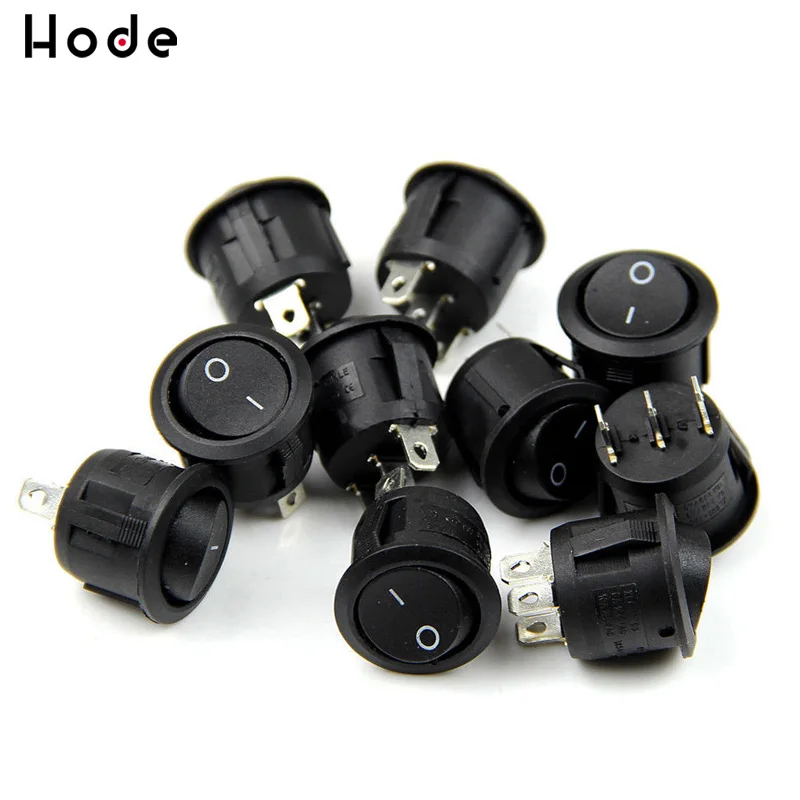 5 шт. Диаметр маленькие круглые лодка Кулисные Переключатели мини круглый черный