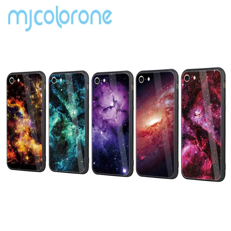 Закаленное стекло роспись звездное небо чехол для iphone x Роскошный телефон