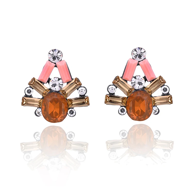 Серьги-гвоздики женские золотые с опалом 7 цветов элегантная Хрустальная серьга |
