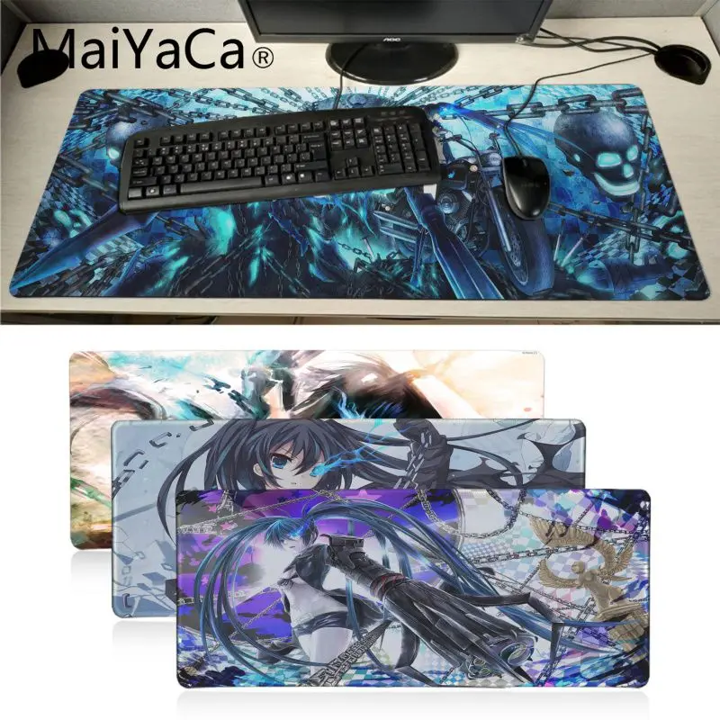 Черный Противоскользящий прочный резиновый игровой коврик для мыши с фиксирующими краями Maiyaca