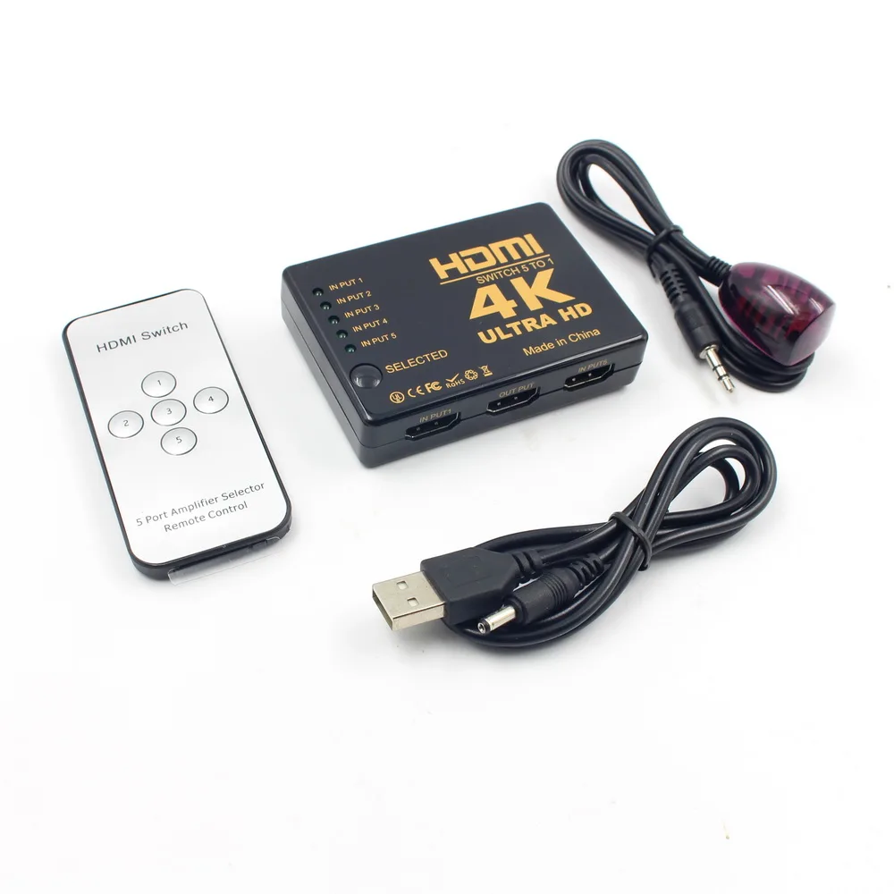 MEMTEQ HDMI усилитель переключателя 5 на 1 4K HD безопасности видео HDTV распределитель с