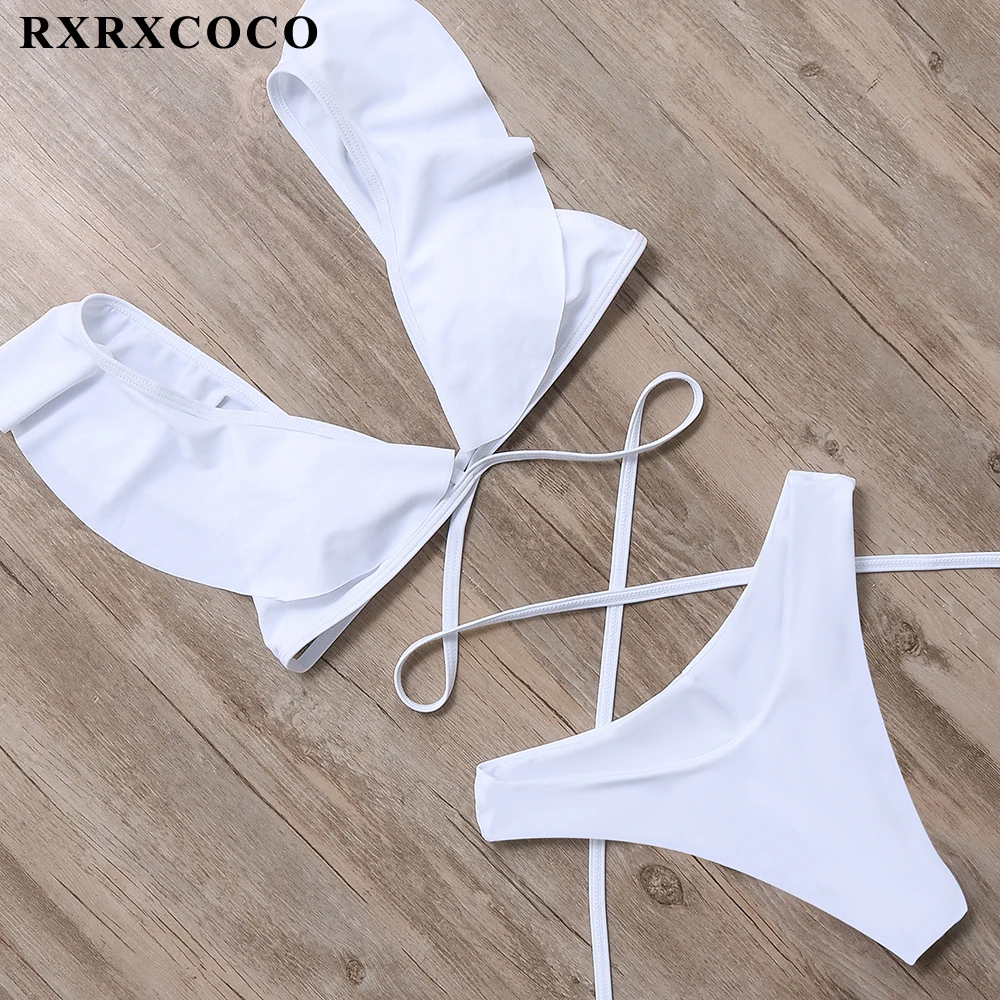 Пикантный комплект бикини RXRXCOCO с открытыми плечами и низкой талией купальник