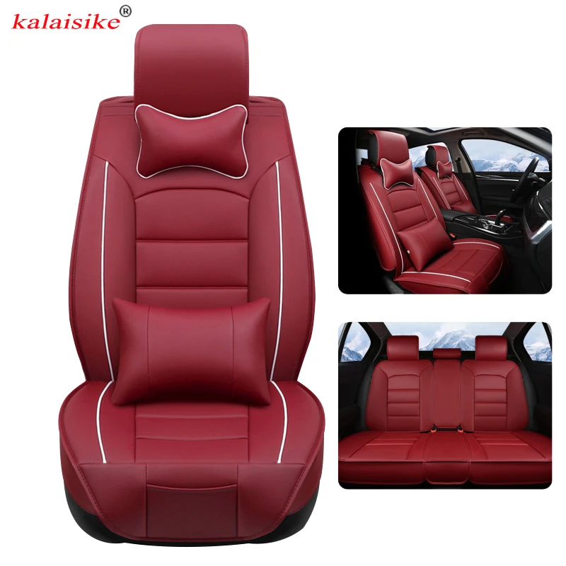 

kalaisike leather Universal Car Seat Covers for Audi all models q7 q3 q5 a5 a3 8v a4 b6 b9 b8 c7 a6 c6 car styling auto Cushion