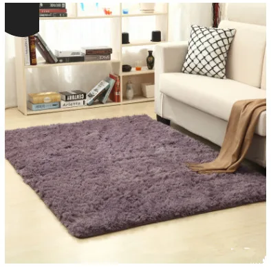 Gray purple Плюшевый мягкий ворсистый ковер для гостиной, спальни, теплый коврик из искусственного меха, Нескользящие Коврики для домашнего декора - Цвет: Gray purple