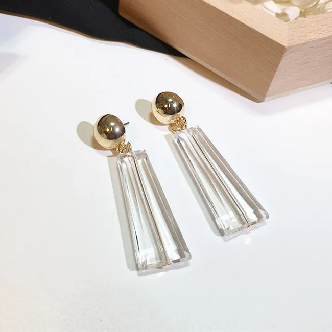 Новые брендовые красивые синие и коричневые прозрачные акриловые серьги с