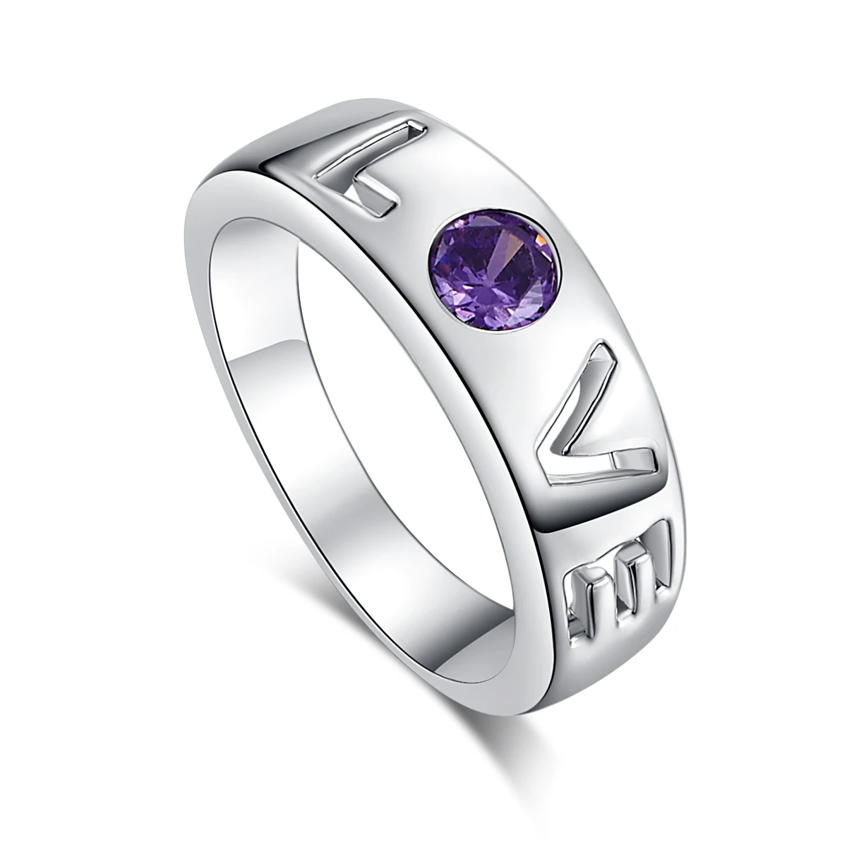 Fine Jewelry Новая Мода Любовь Романтический Обручальное Кольцо фиолетовый Белый