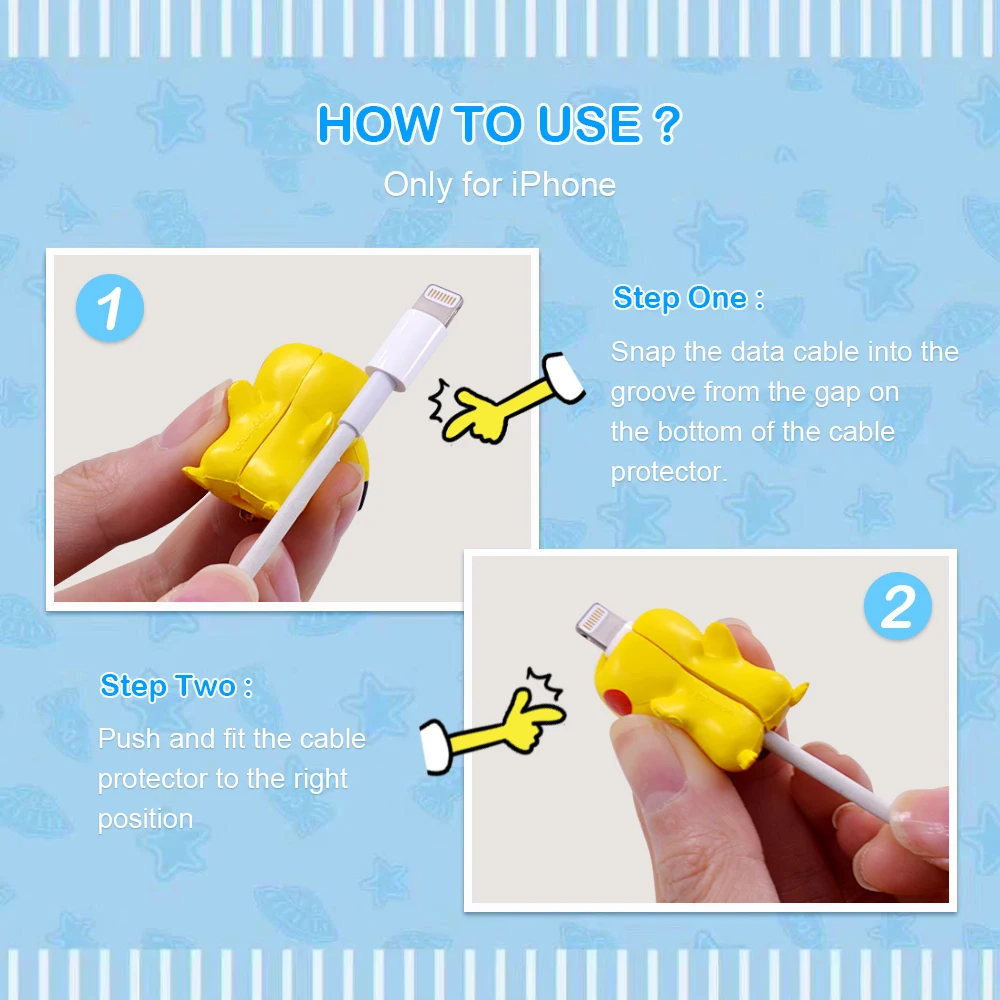 CHIPAL Cute Anime Bite Wire Winder для iPhone 6 S 7 8 Plus X XS XR защита usb кабеля Органайзер чомперы