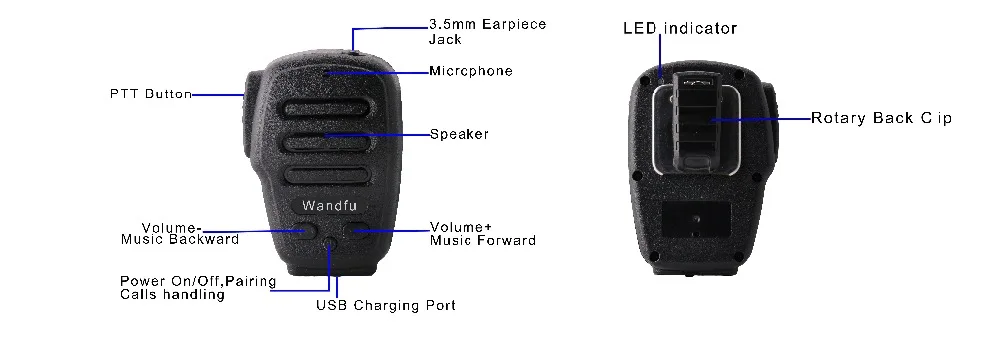 Беспроводной ручной Bluetooth микрофон IOS (Apple) поддерживает PTT APP Zello Azetti Bper ESChat на