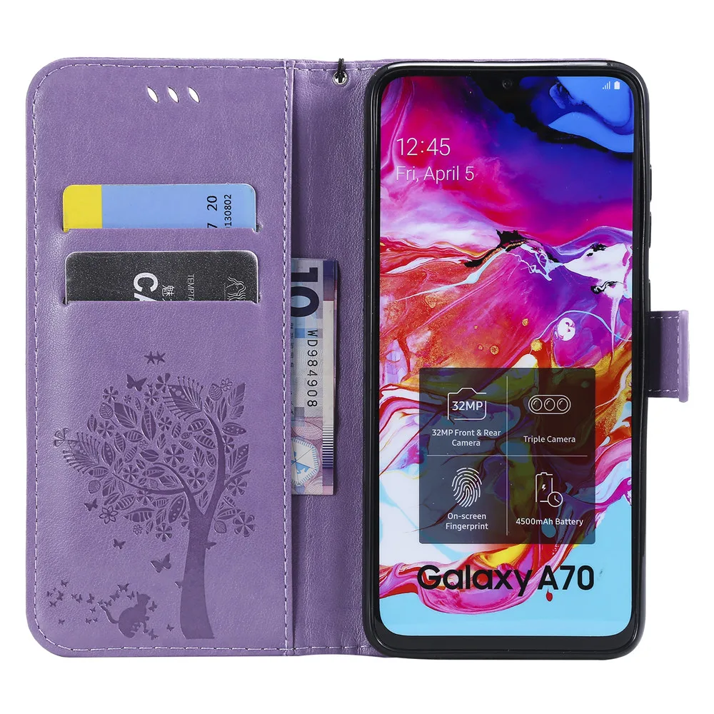 Для samsung Galaxy A20E A2 Core A70 A60 Чехол кошелек чехол для телефона из искусственной кожи M10