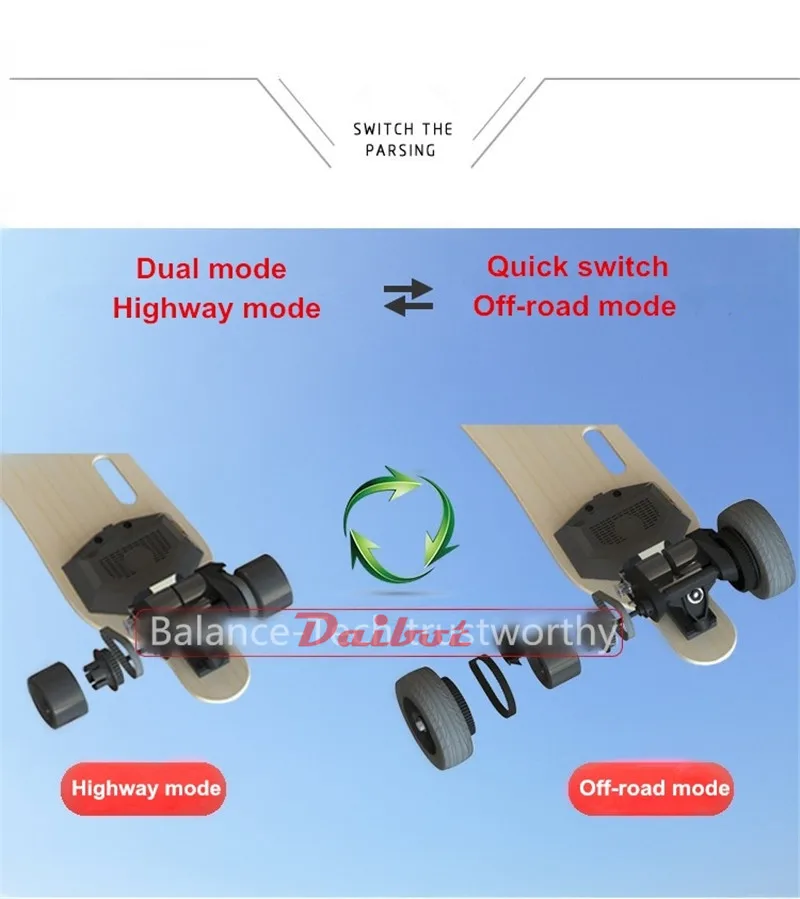 Двойного назначения 4 колеса электрический внедорожник Лонгборд скейтборд