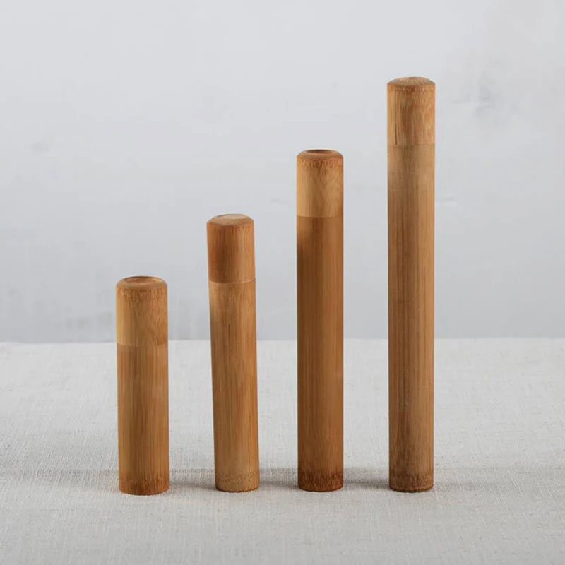 

1pc Bamboo Natural Bamboo Tube For Toothbrush Travel Case Handmade 21cm Toothbrush Tube Portable Travel Packing