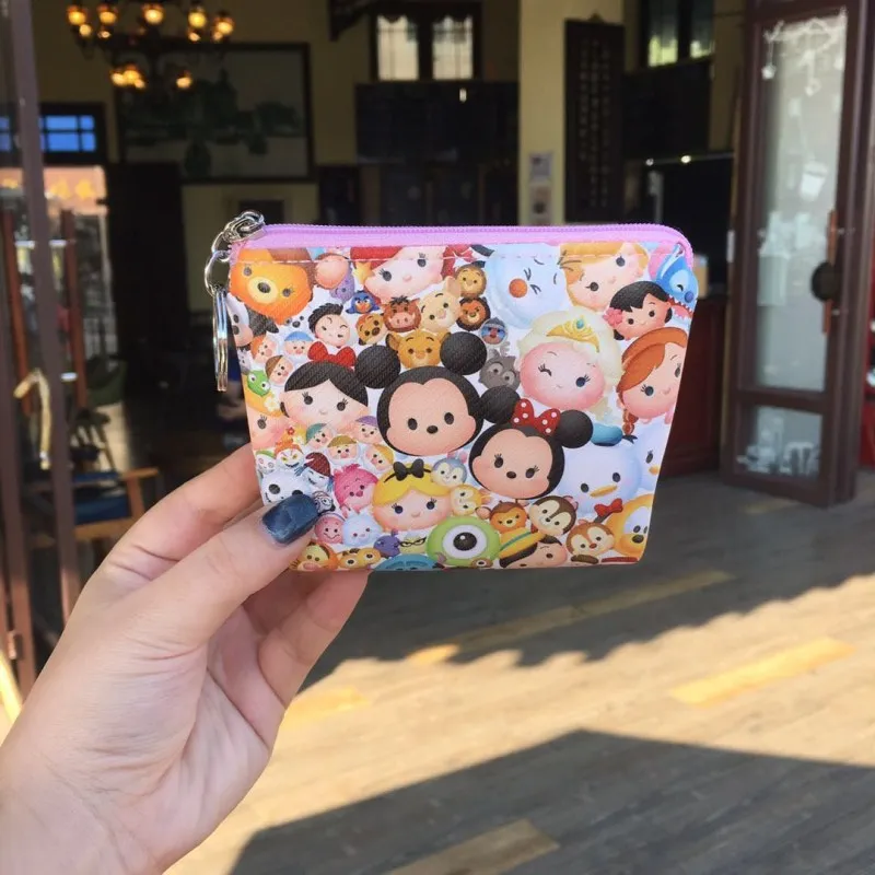 Disney Минни Мышь портативный косметические Косметика сумка многоцелевой хранения монет мультфильм кошелек PU кулон бумажник карты сумки