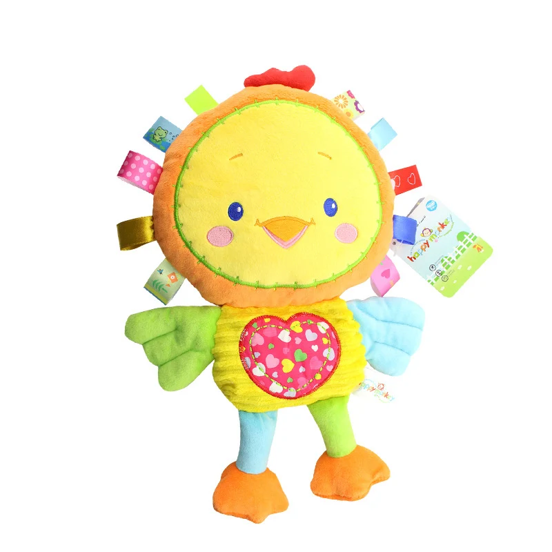 chiken 33*20 см детские погремушки для малышей, подвижные игрушки, кукла, ручные колокольчики, плюшевое животное, Мягкая комфортная Детская игрушка для сна, Слон/Кролик - Цвет: chiken