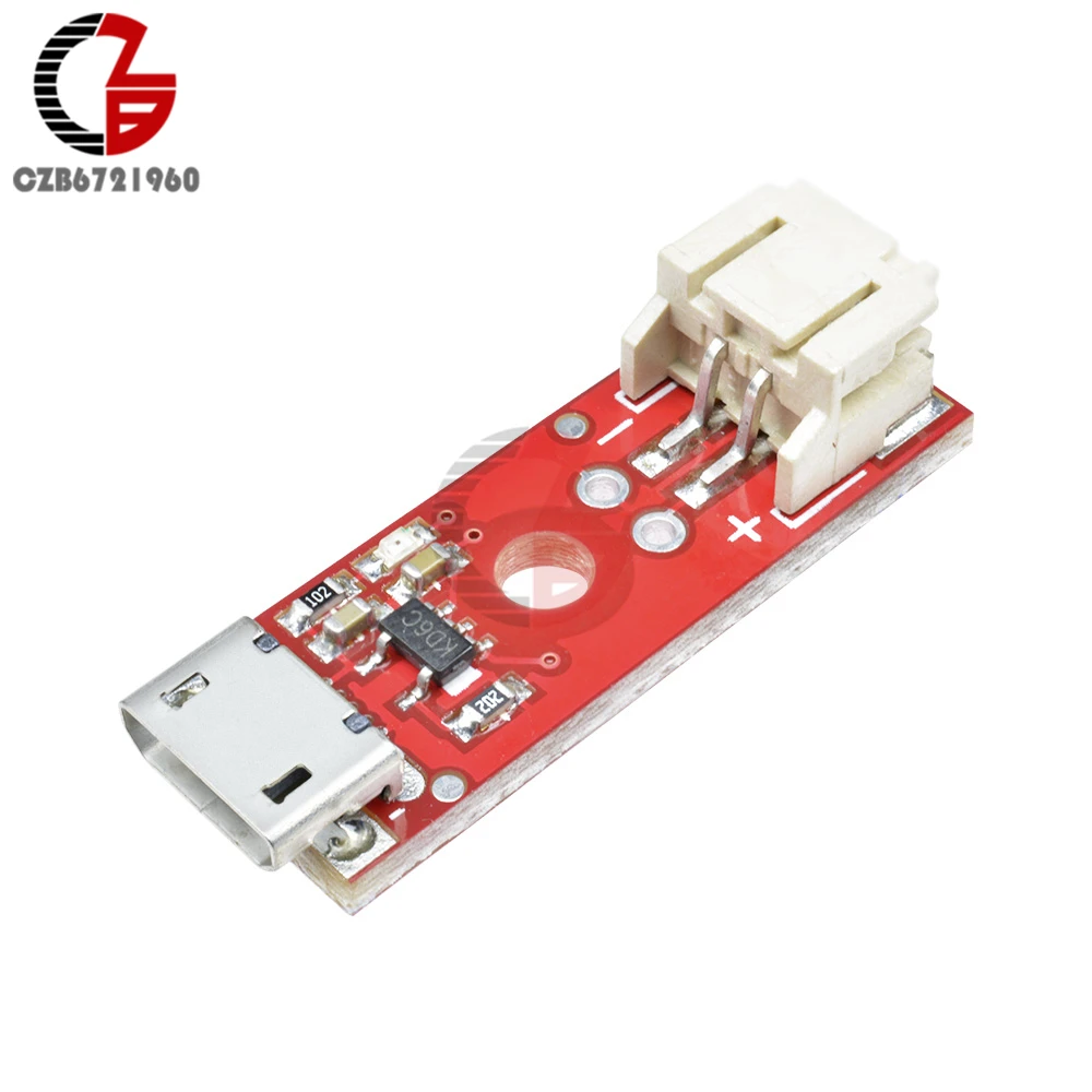 

3.7V 500mA LiPo Charger Basic Micro USB Lithium Lipo Cell Battery Charging Module with Charging Circuit LED Indicator JST Socket