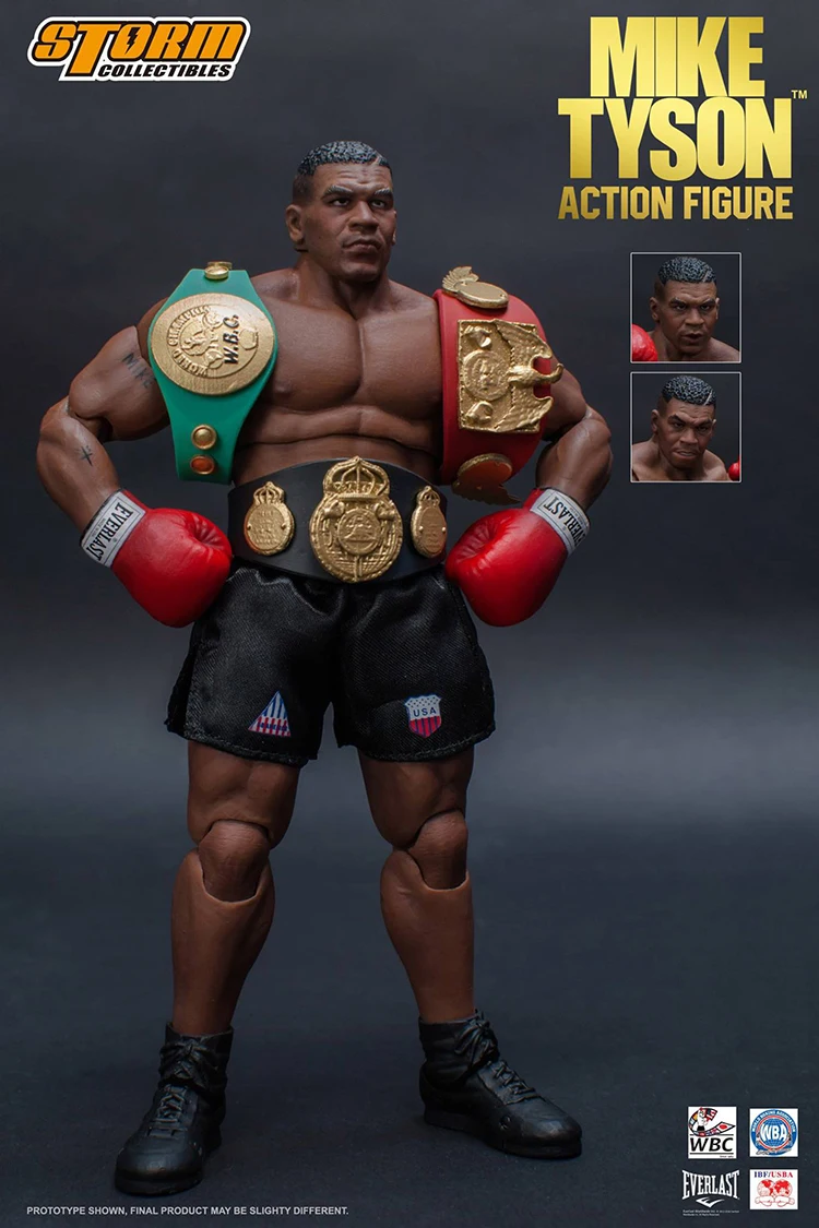 Storm Toys 1/12 8inch Boxing Tyson Boxing Boxer Champion Heavy Weight Mike Tyson Action Figure Three Head Face Model