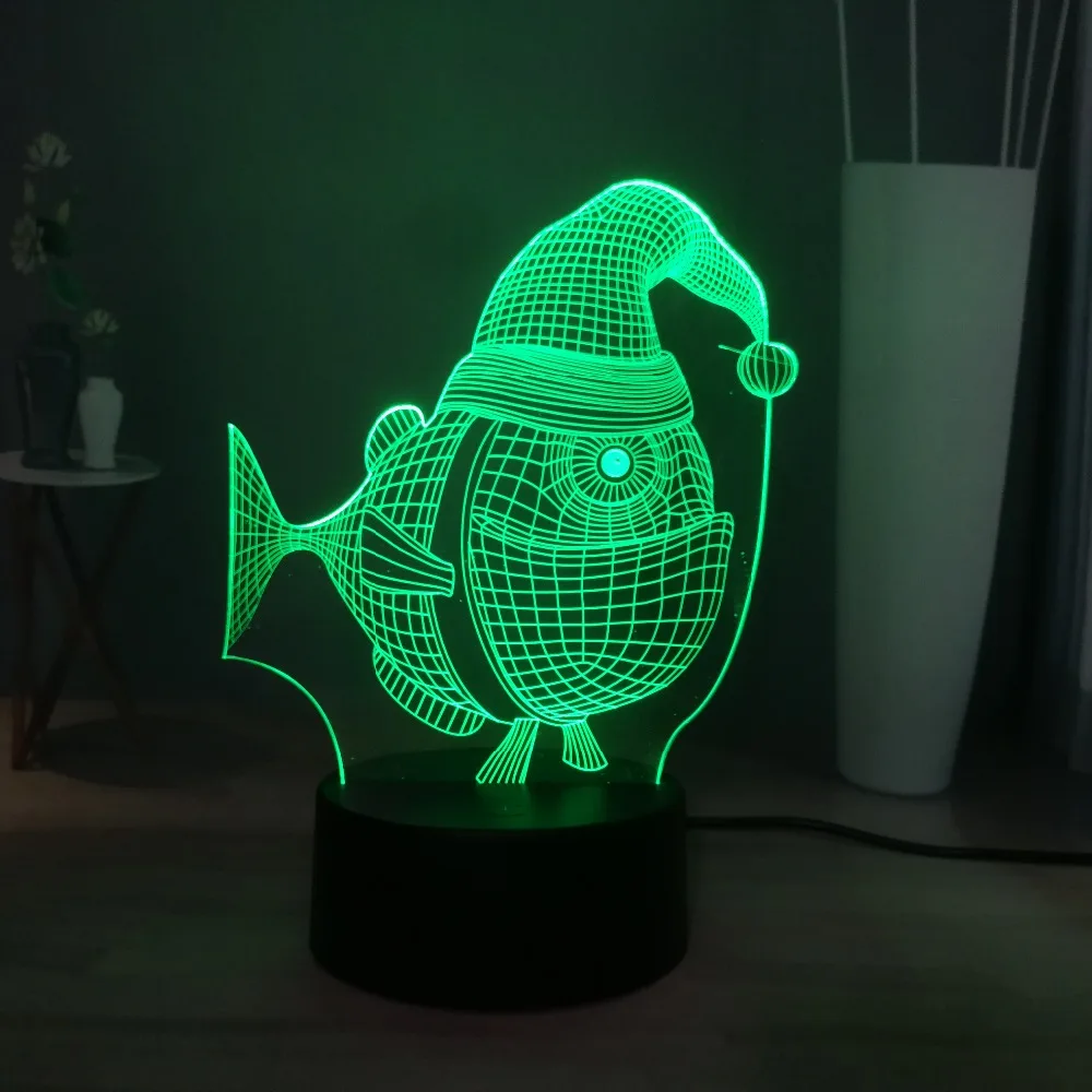 Горячая Распродажа интересный 3D светодиодный головной убор с милой рыбкой 7