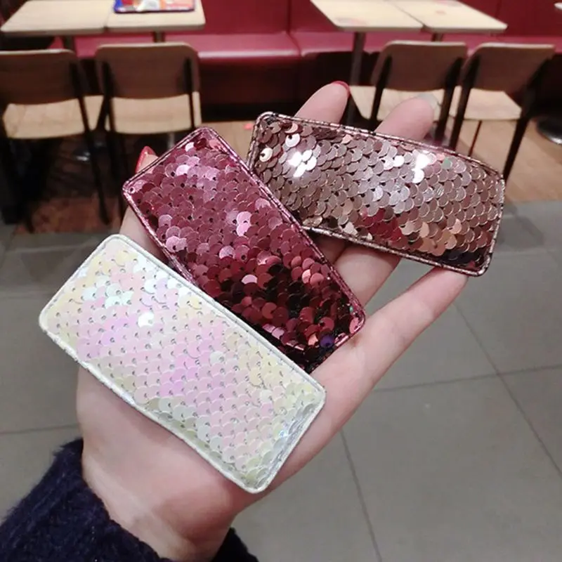 Женские заколки для волос BB, рыбные весы с блестками, градиентные цветные заколки, прямоугольные блестящие вечерние шпильки для укладки