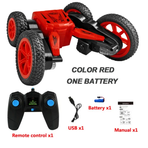 red with 1 battery Машинки на радиоуправлении трюк Дрифт деформации багги автомобиль Рок Гусеничный машина работающий от аккумулятора робот Rc Автомобиль Дистанционное управление автомобиль - Цвет: red with 1 battery