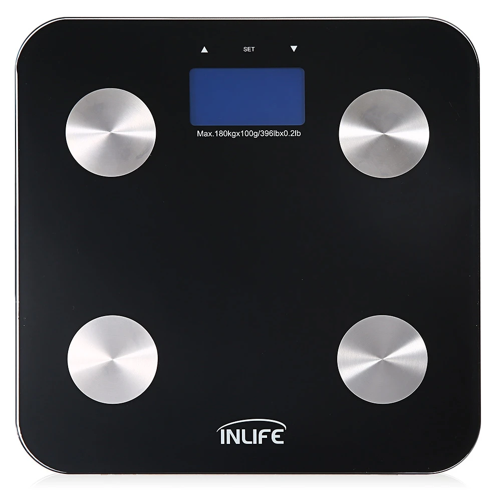 Inlife FB-12 Измерения Смарт Цифровой ИМТ Bluetooth Жира Вес Масштаба с Большим ЖК- |