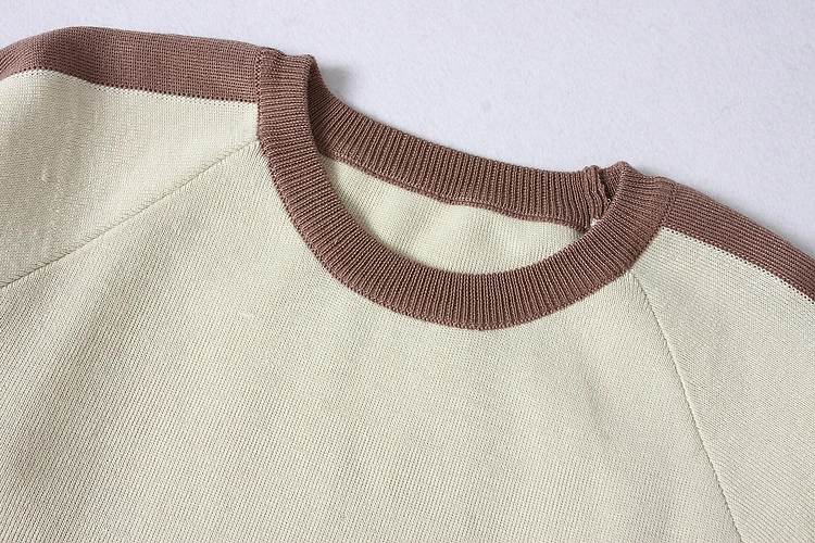 ALPHALMODA осенне-зимние женские вязаные штаны и свитер, комплекты одежды из 2 предметов, пуловеры с круглым вырезом, цветные трикотажные комплекты с карманами