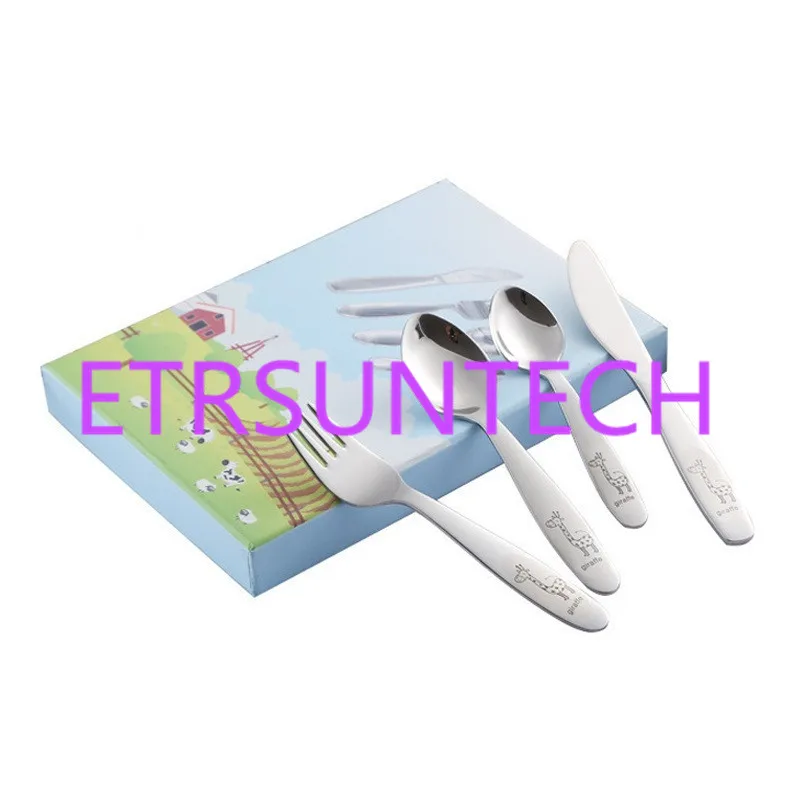 Высокое качество детская посуда набор столовых приборов 4 шт. 304 нержавеющая