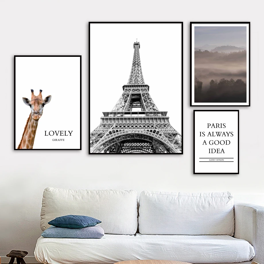 

Forest Giraffe Tower Quote Nordic Posters And Prints Canvas Painting Wall Art Print Canvas Painting For Living Room Office Decor