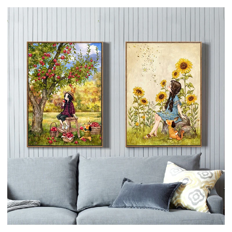 5D DIY Алмазная Картина пейзаж лес Девушка Вышивка Полный крестом Стразы мозаика