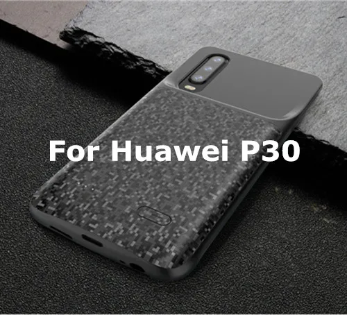 4700 мАч портативный чехол для батареи huawei P30/P30 Lite резервный внешний аккумулятор для huawei P30 Pro Расширенный чехол для аккумулятора телефона - Цвет: Black For P30
